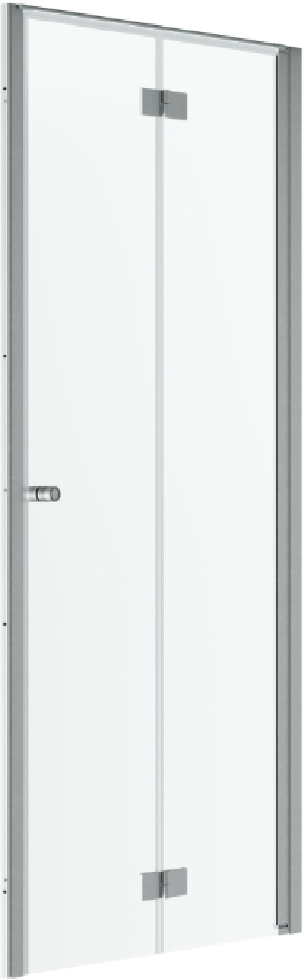 Darmowa Dostawa - Drzwi prysznicowe 90 cm składane szczotkowany/szkło przezroczyste Radaway Nes Brushed Nickiel DWB 100290909101R