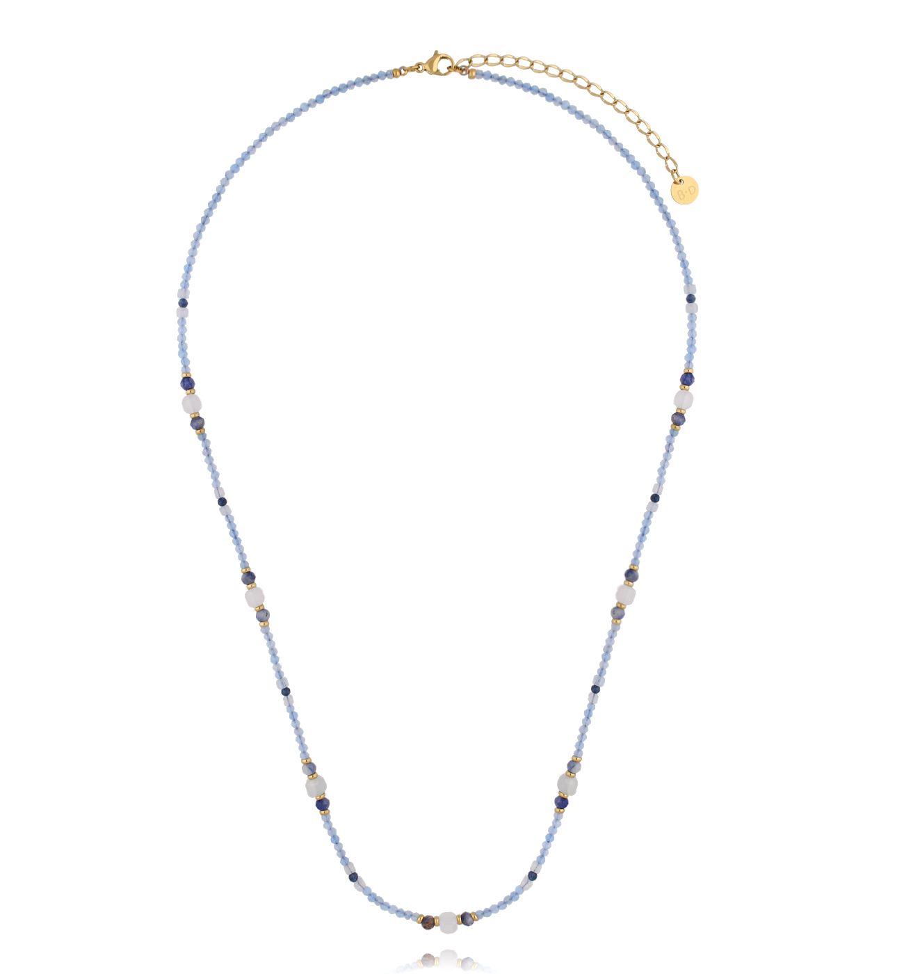 Naszyjnik z akwamarynami i jadeitami - By Dziubeka