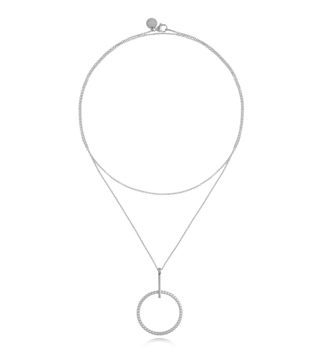 Naszyjnik srebrny z okrągłą zawieszką Warrior - By Dziubeka