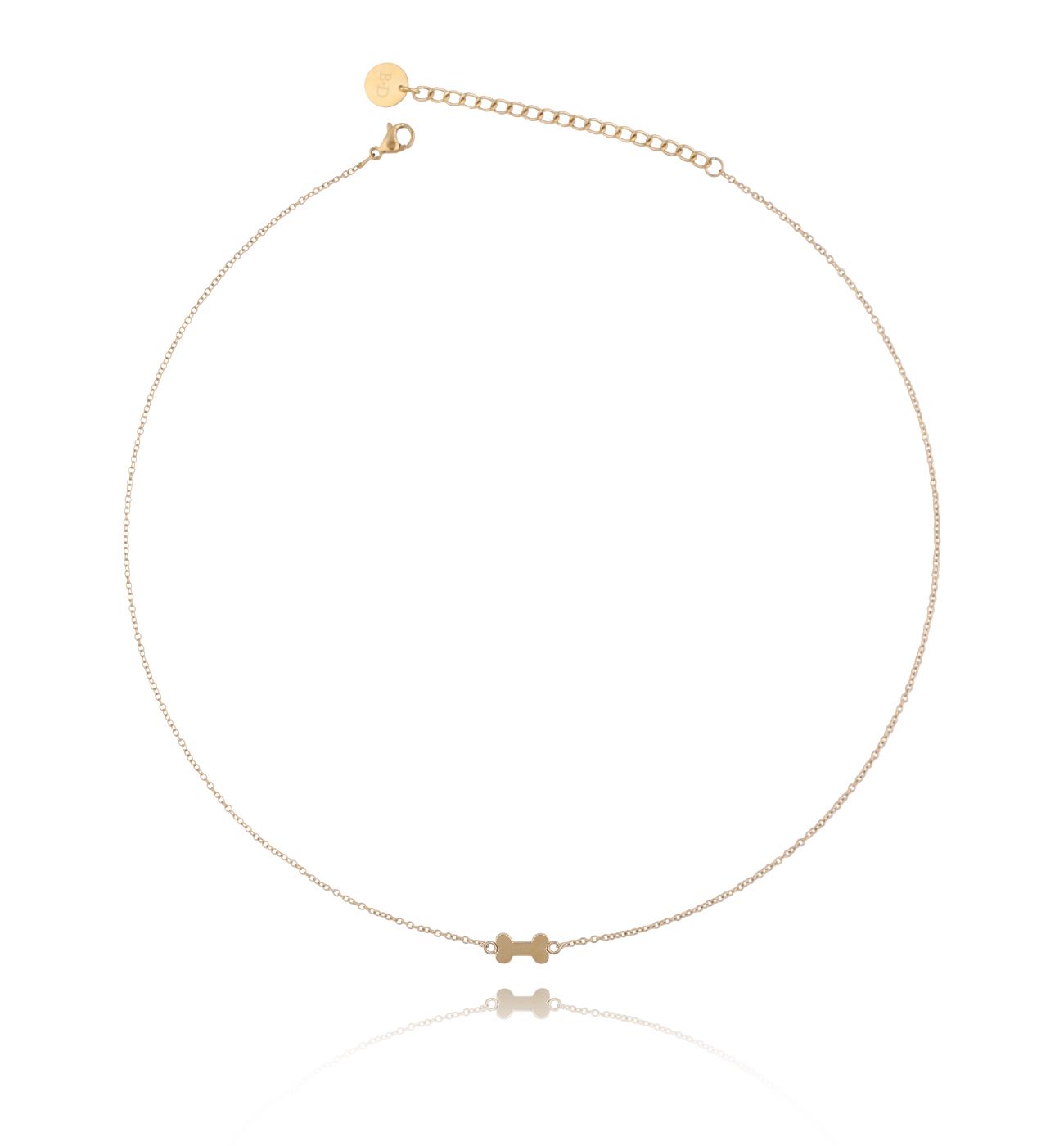 Naszyjnik złoty z kością ze stali szlachetnej NPS0008 - By Dziubeka