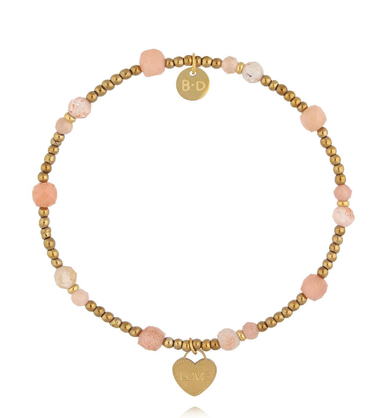 Bransoletka z kamieniami słonecznymi i sercem BTW3487