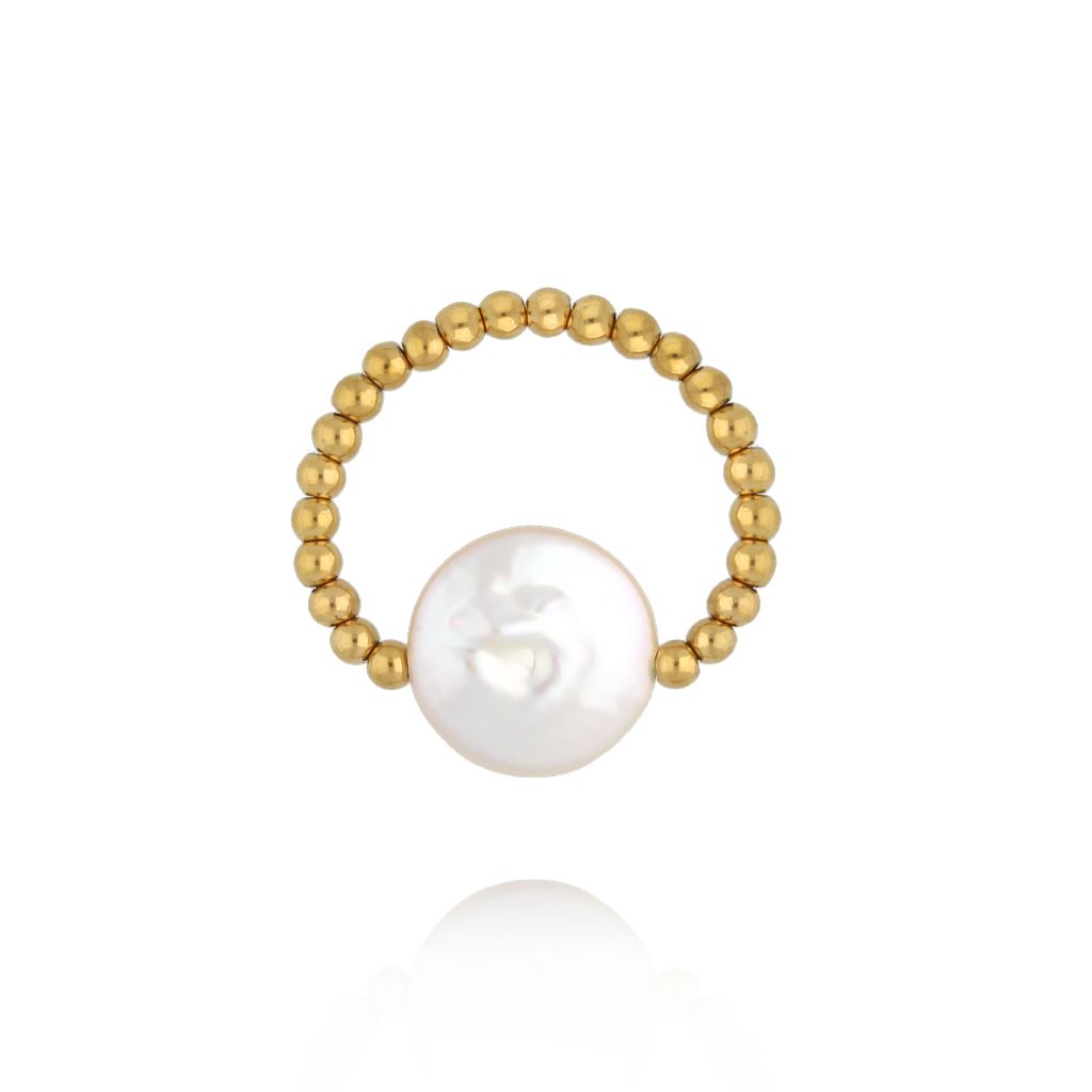 Pierścionek z perłą złoty PPE0084