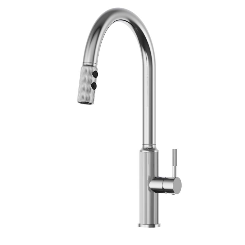 Bateria kuchenna chrom Granitan luna z wyciągana wylewka Kran stojący 2 funkcje 1 szt.