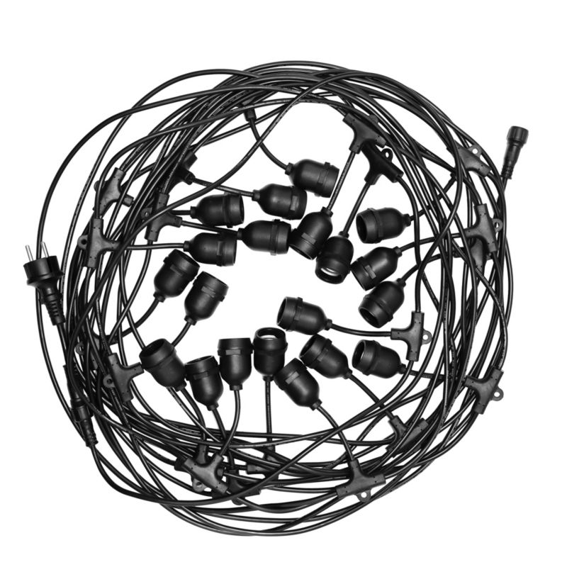 Girlanda Edo ogrodowa do żarówek Danda 20xE27 20m IP54 wodoodporna czarna 1 szt.