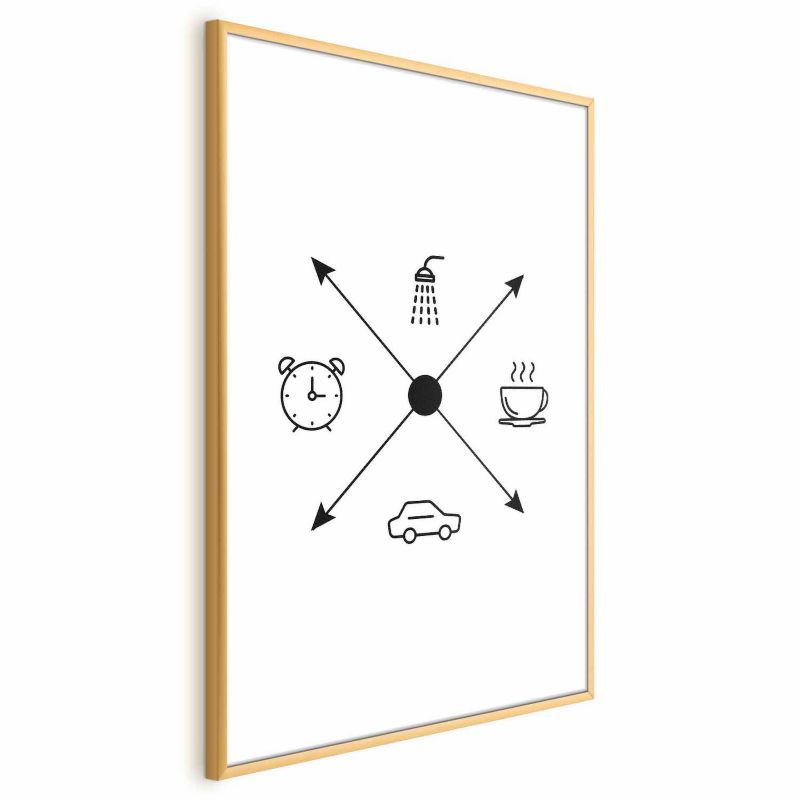 Plakat Artgeist Harmonogram dnia 40x60 cm z ramą złotą 1 szt