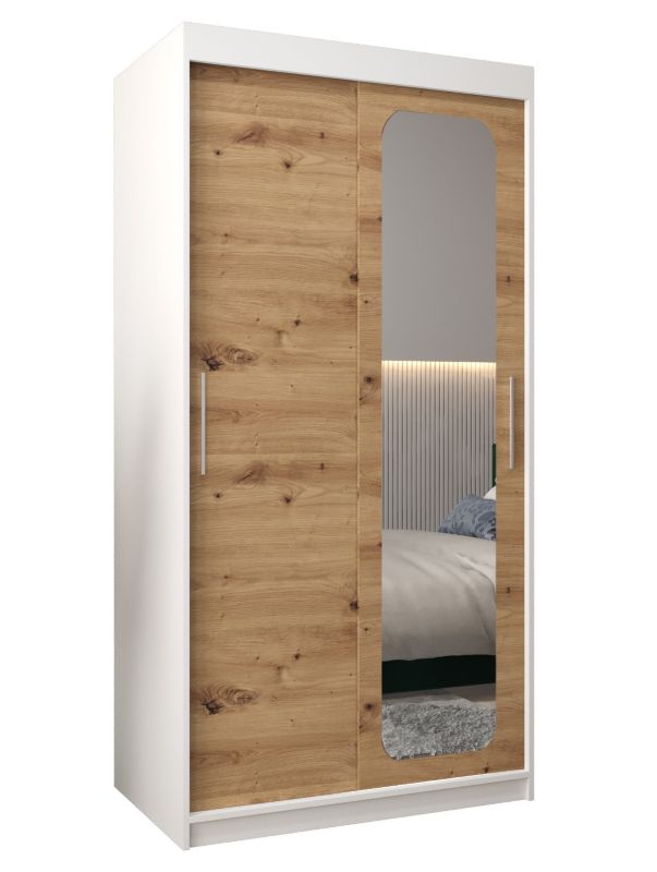 Szafa przesuwna Garderoba Abiks PROMO T2 100 biały/artisan 1 szt.