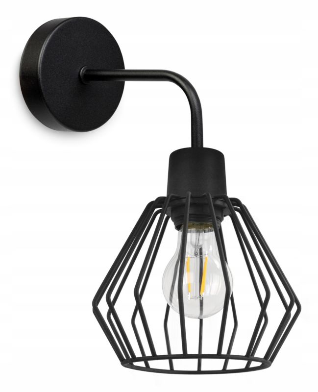 Lampa ścienna kinkiet Light Home LH Nuvola 1x E27 60W długi czarny 1szt.