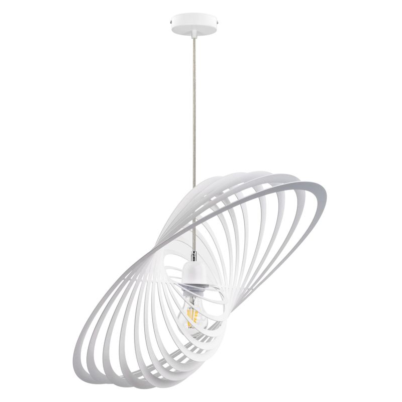 Lampa Wisząca SPOT Light 1xE27 Max.60W Klasyczna Biel w Abstrakcyjnej Kombinacji od Polskiego Producenta, 1 szt.