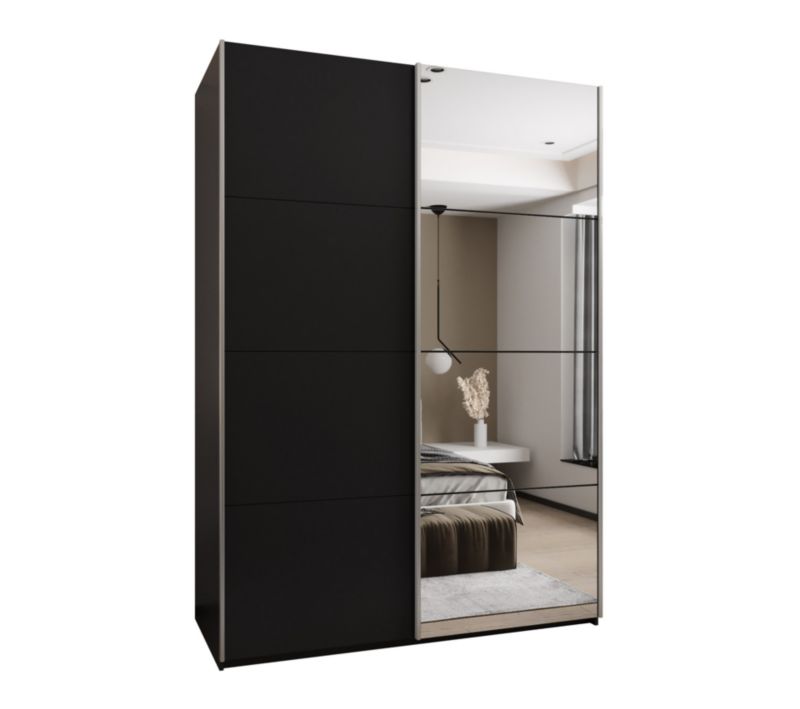 Szafa przesuwna Abiks LUX 3 wysoka szer.170cm czarny/czarny/srebrny 1szt.