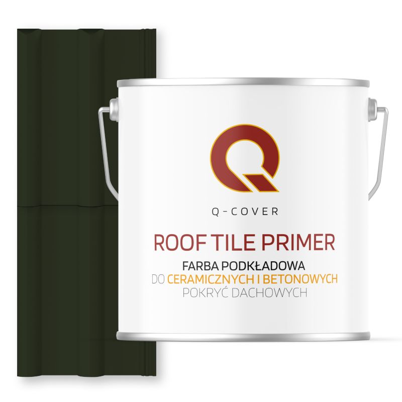 Farba Podkładowa do Dachów Ceramicznych i Betonowych Pokryć Dachowych Q-Cover Butelkowa zieleń RAL6007 5L
