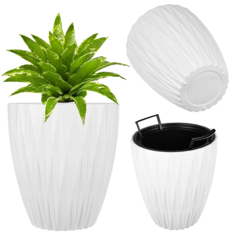 Doniczka KADAX z wkładem plastikowa dekoracyjna nowoczesna 32 cm biała 1 szt.