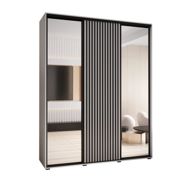 Szafa przesuwna Garderoba Abiks LANKO 2 200 gł. 60 biały/biały 1 szt.