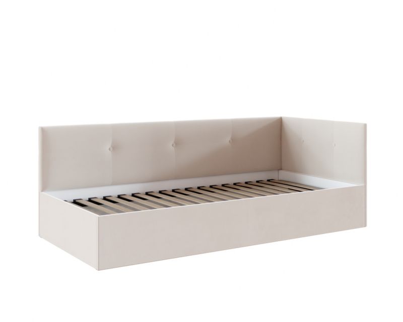 Łóżko młodzieżowe tapicerowane FDM FREDDY 90x200 kremowe ze stelażem podnoszonym 1 szt.