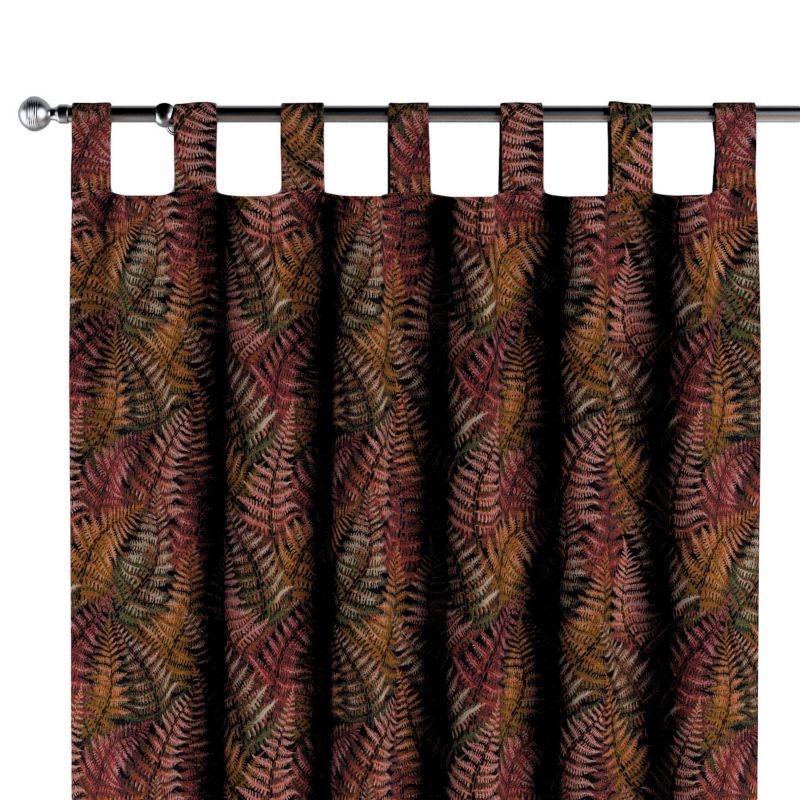 Zasłona na szelkach 1 szt. 130 x 245 cm Dekoria bordowo-złote liście paproci 1 szt.