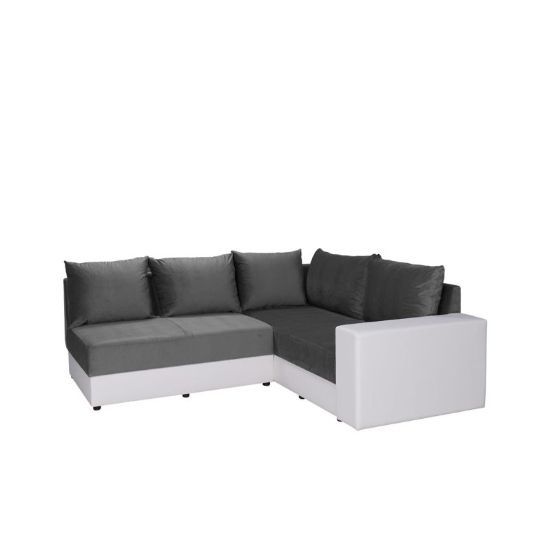 Narożnik MIRJAN 24 Bono prawy biała ekoskóra + stalowy 1 szt.