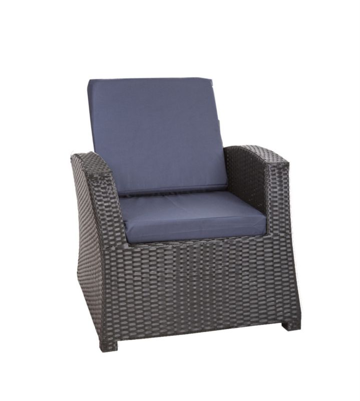 Poduszka na fotel ogrodowy Technorattan, Setgarden,56x52x7cm Granatowa dwustronne Poduszki na krzesło ogrodowe, 1szt