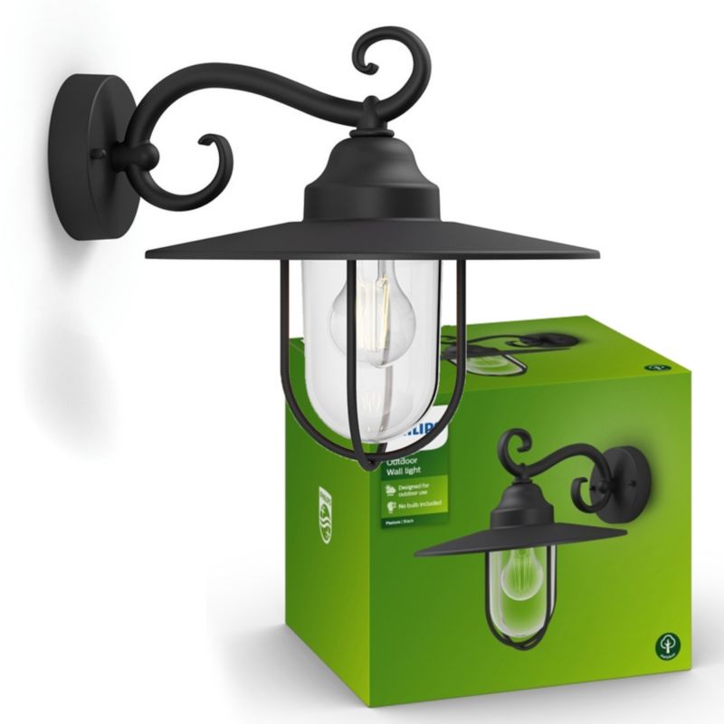 Kinkiet elewacyjny Philips myGarden Pasture wall lantern black E27 max.1x60W 230V czarny 1 szt.