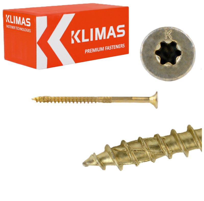 Wkręty konstrukcyjne Klimas WKCS ocynkowane do drewna 6,0x100 mm 100szt