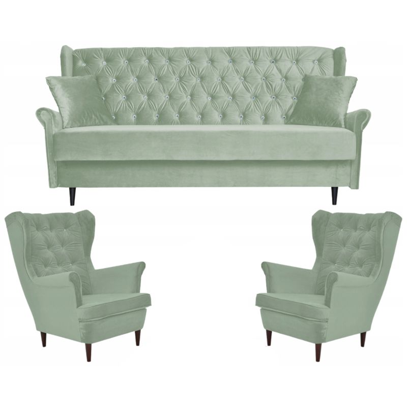 Zestaw wypoczynkowy do salonu z fotelami Family Meble Gaja zielony 1szt