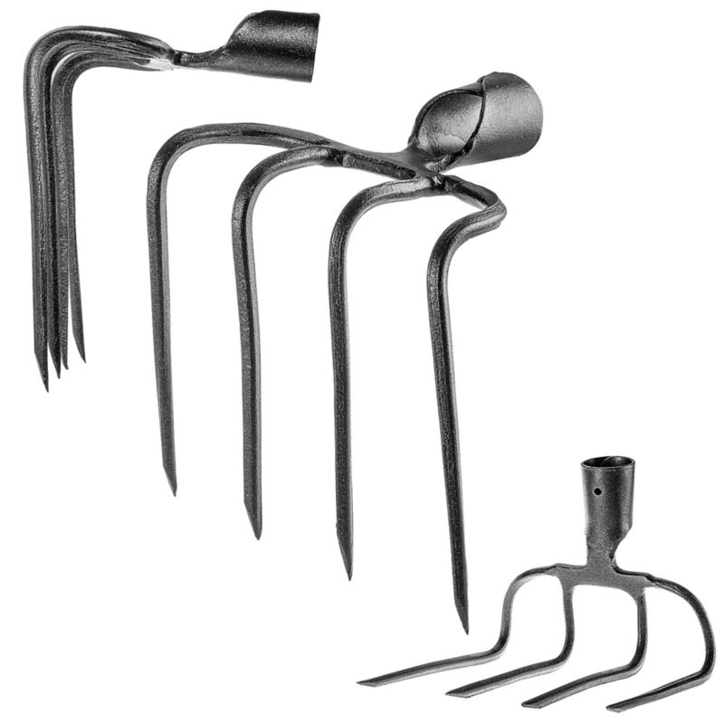 Haki KADAX 4-Zębne Do Nawozu Obornika Nieoprawione Widły Kopacz Bez Trzonka 1szt.