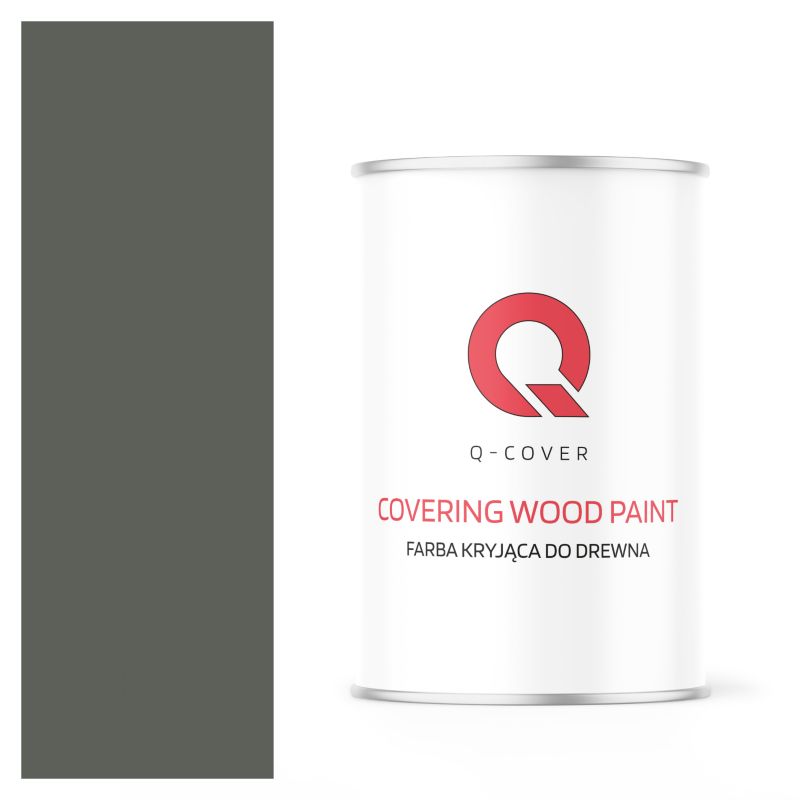Farba Kryjąca do Drewna Q-Cover Szaro-Zielony RAL7009 Satyna 1L