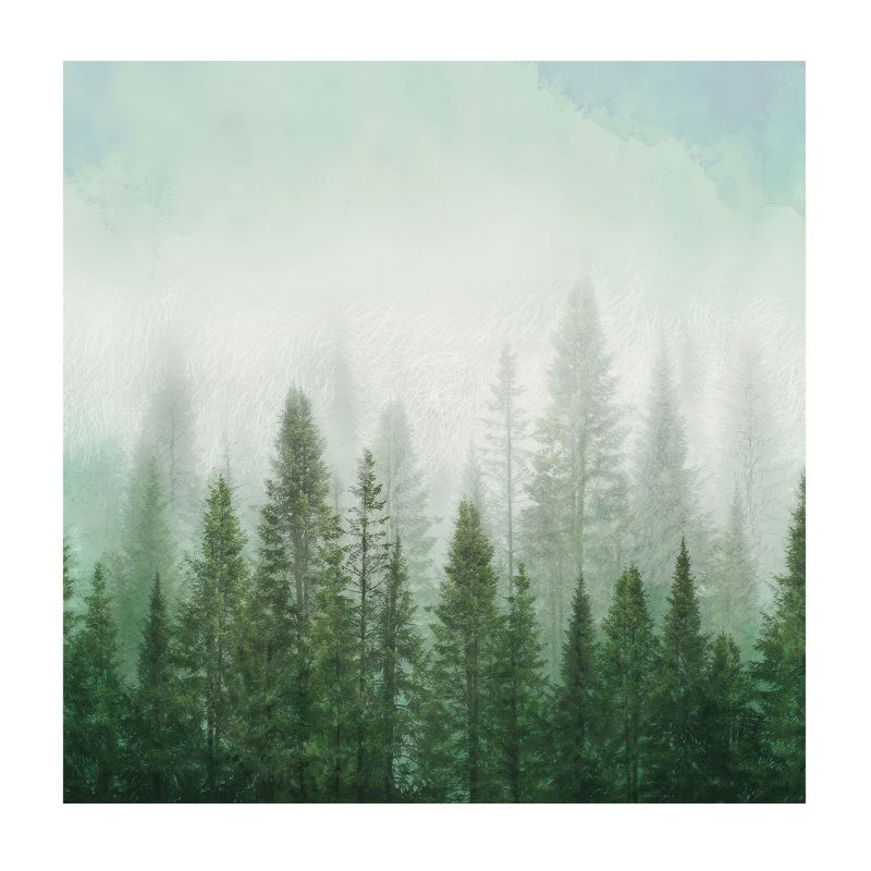 Tapeta Do Kuchni, Salonu, Biura Wallfluent 250x250 cm Wilk w lesie Dla Miłośników Delikatnych Wzorów I Natury 1 szt.