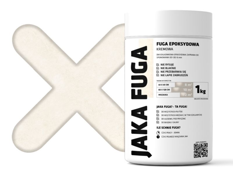 JAKA FUGA epoksydowa fuga Kremowa do płytek i mozaik 1kg 1 szt.
