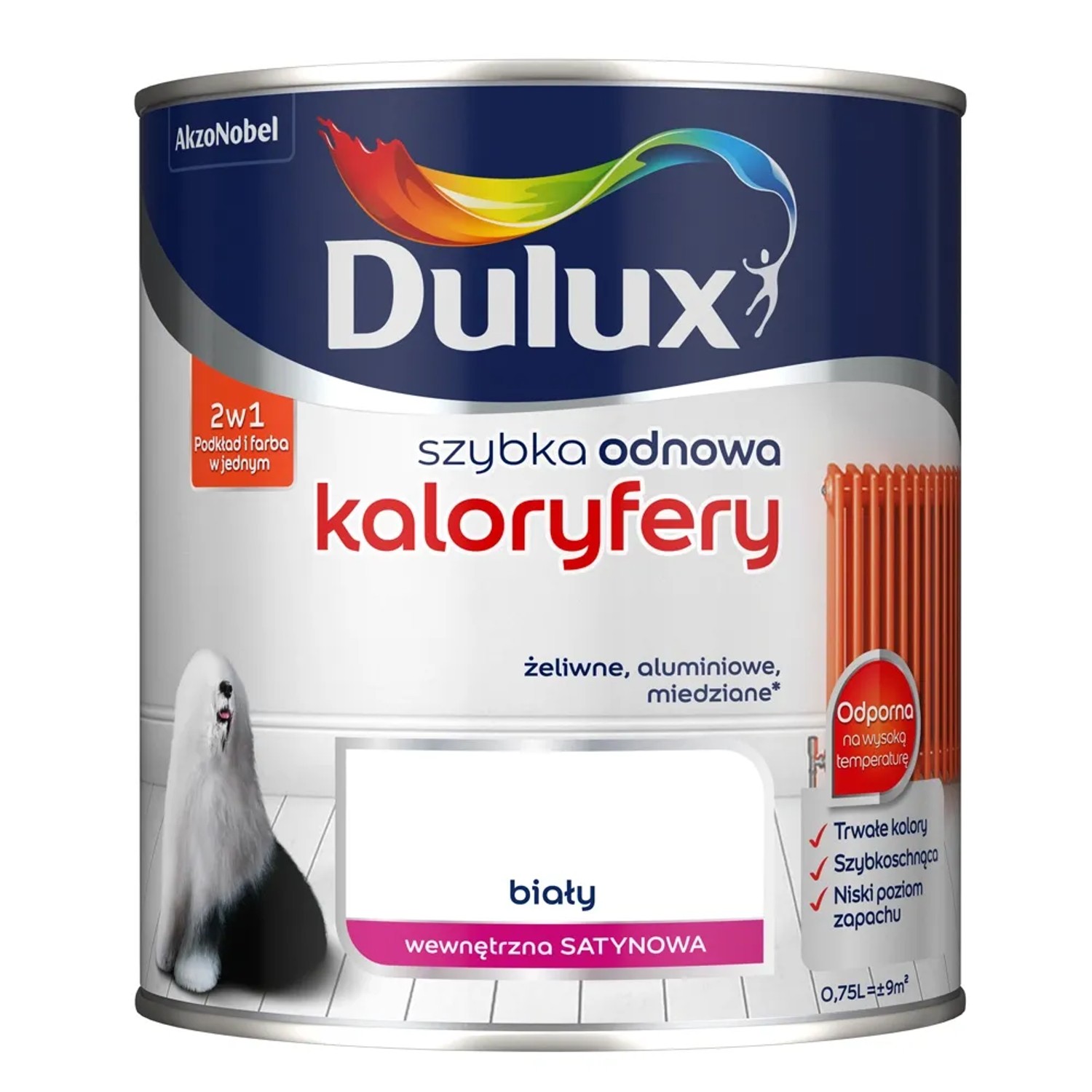 Dulux Szybka Odnowa Kaloryfery biała satynowa 750 ml