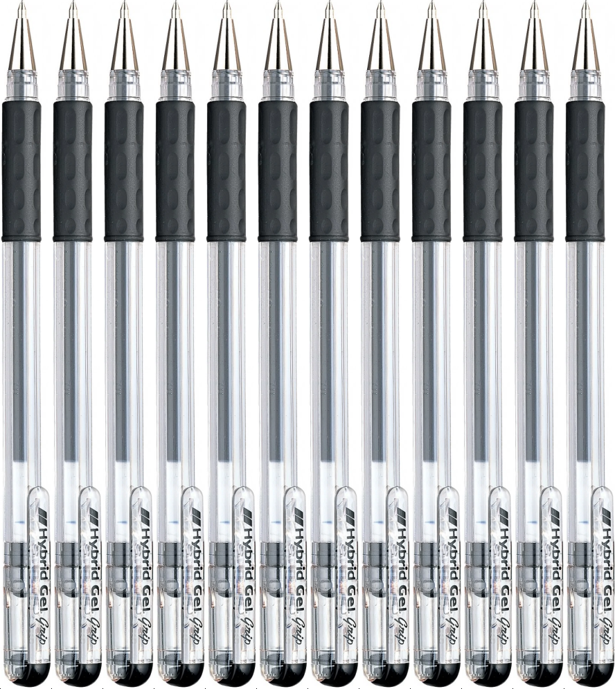 12x Długopis żelowy Pentel, K116, 0.6mm, czarny