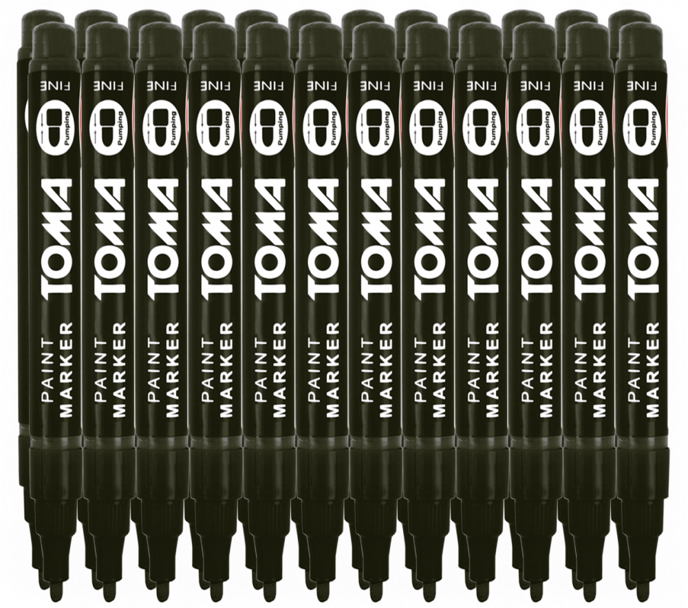 24x Marker olejowy Toma TO-441, okrągła, fine, 1.5mm, czarny
