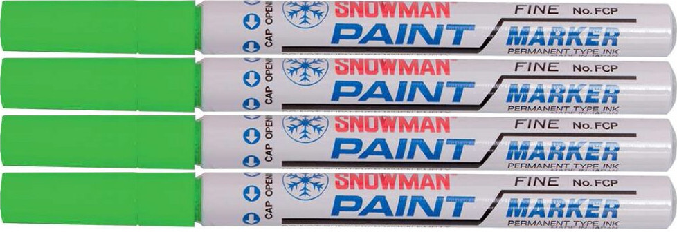 4x Marker olejowy Snowman, średni, okrągła, zielony