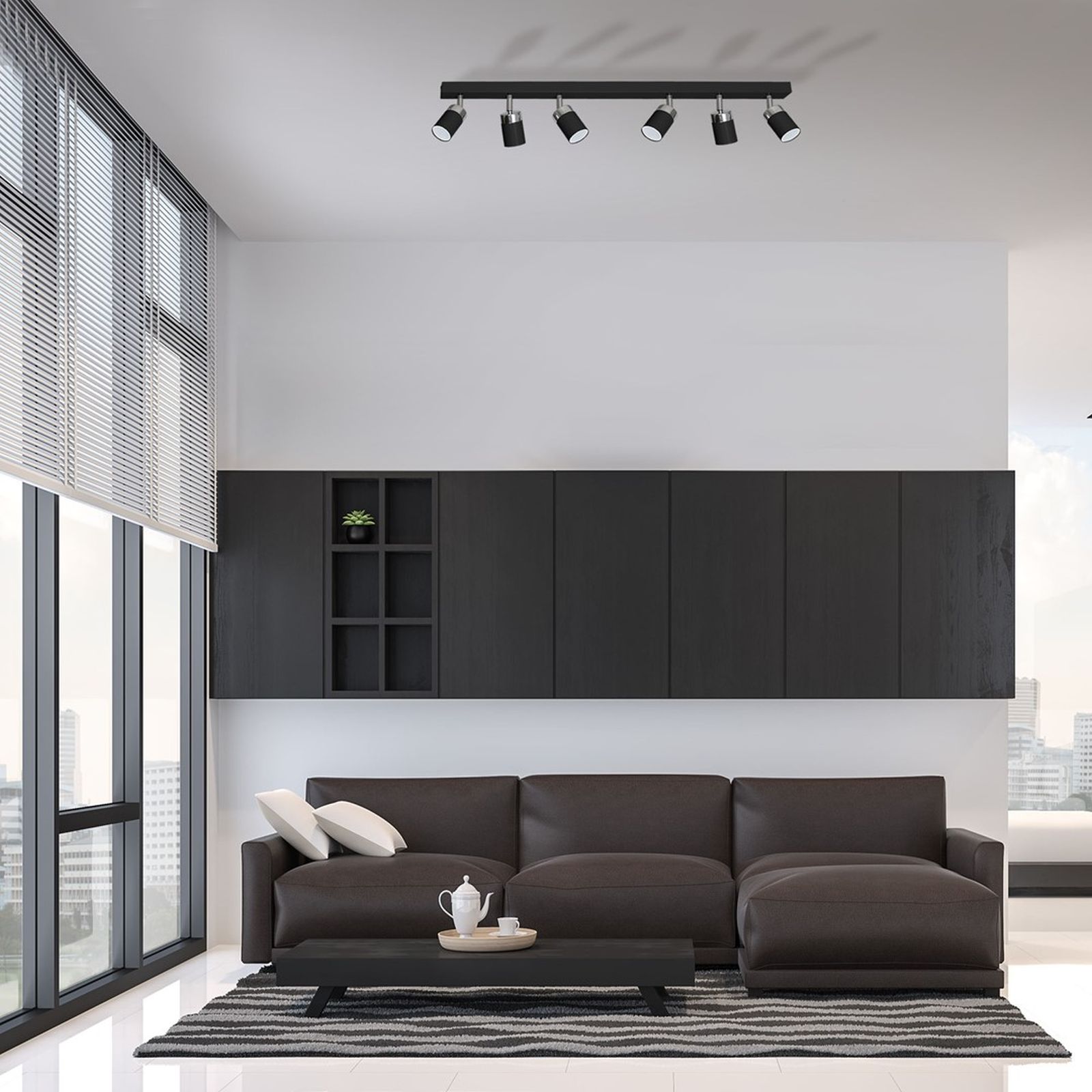 Milagro Joker lampa podsufitowa 6x8W czarna/chrom MLP1340