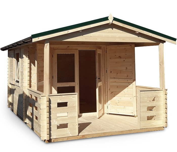 Domek Sarah 320 x 320 cm + Taras 320 x 300 cm - BALIK 44 mm