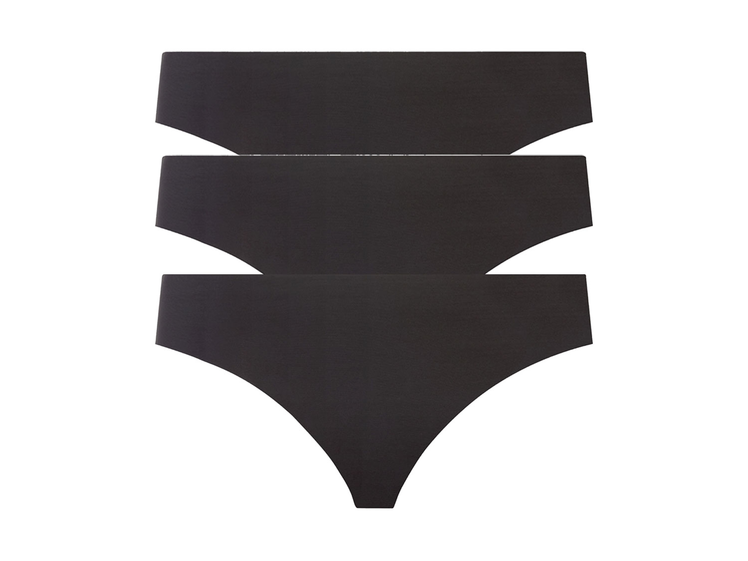 esmara Stringi damskie bezszwowe, 3 pary L 44/46, Czarny