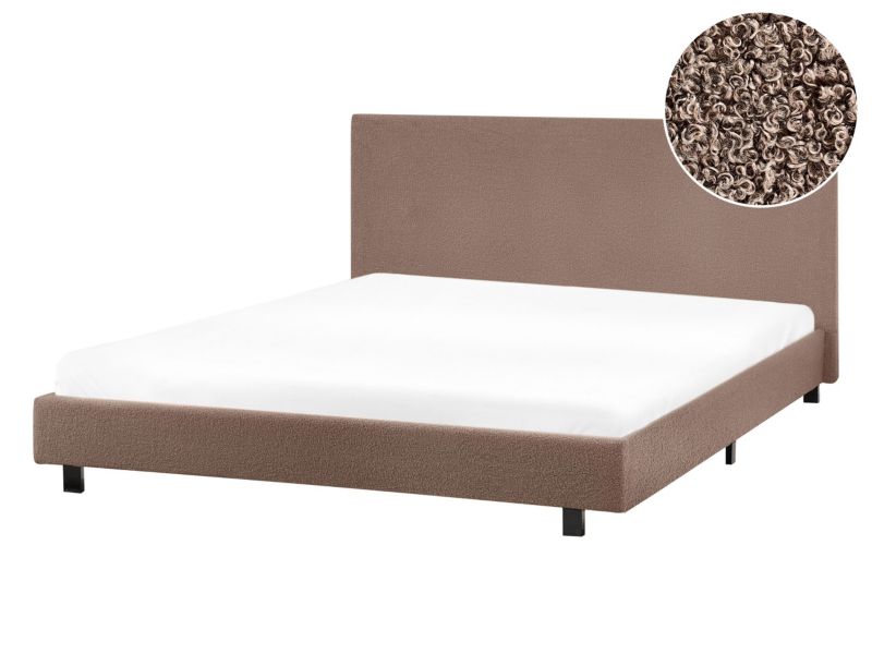 Łóżko Boucle Albi 140 x 200 cm Brązowy 1 szt.