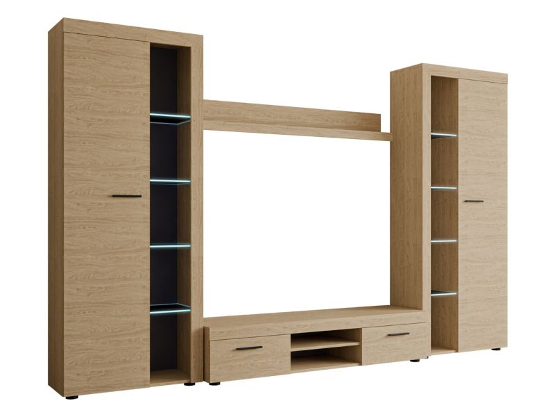 Meblościanka MIRJAN 24 Rumba XL z oświetleniem LED dąb olejowany 1 szt.