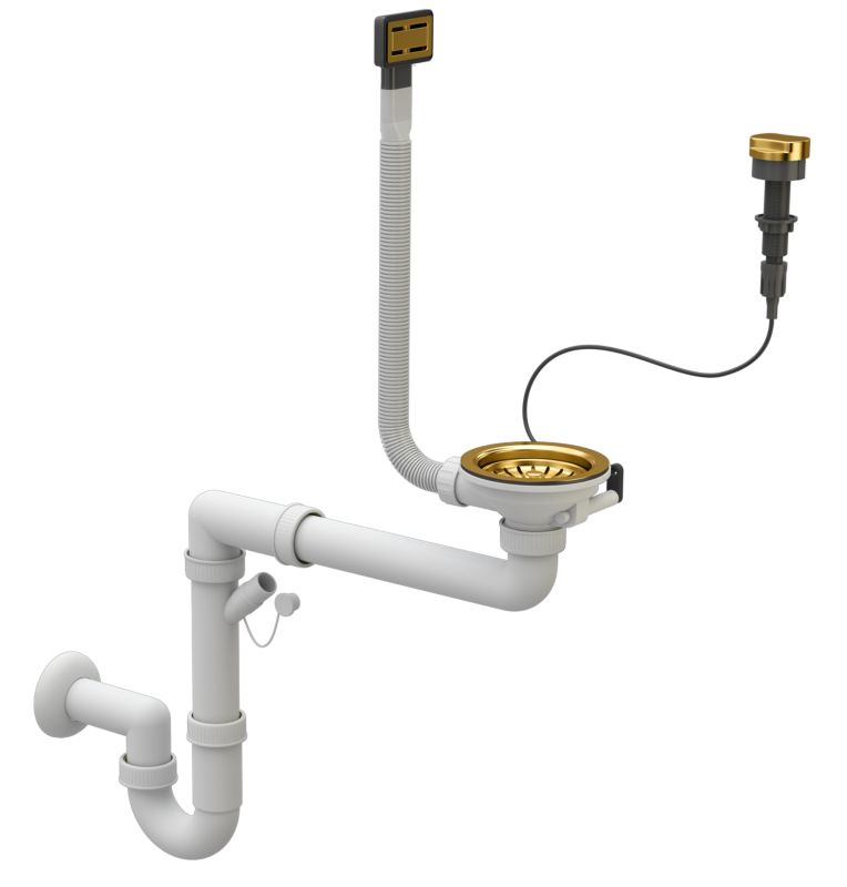 Syfon Prostokątny Złoty Granitan Automatyczny Jednokomorowy 1 szt.