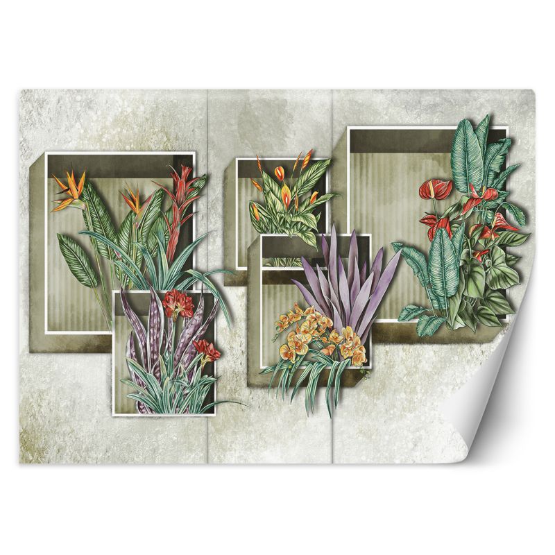 Fototapeta Feeby Abstrakcja z kwiatami i roślinami 368x254 1 szt