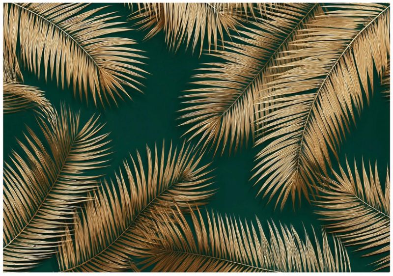 Fototapeta WALLARENA Do Sypialni Salonu Na Flizelinie Liście Glamour Abstrakcja Zielony 350x250 cm 16074VX7 1 szt.