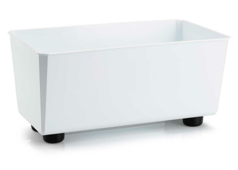 Skrzynka na kwiaty Salvia HowHomely biała prostokątna 28,4x16,8xh13,7 cm 1 szt.