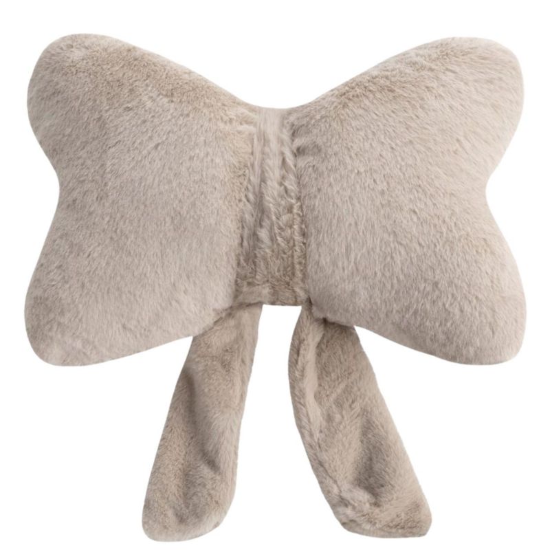 Poduszka dekoracyjna WIOSNA/135 Eurofirany kokarda beżowa ozdobna 37x30 cm do salonu 1 szt.