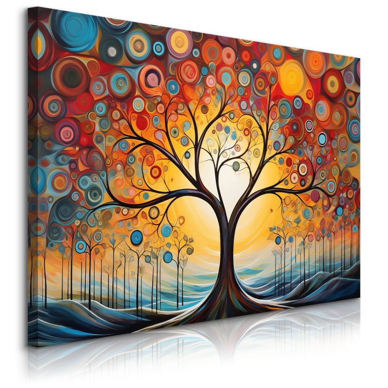 Obraz Muralo Malowane Wzory Drzewo Styl Boho 70x50 1 szt.