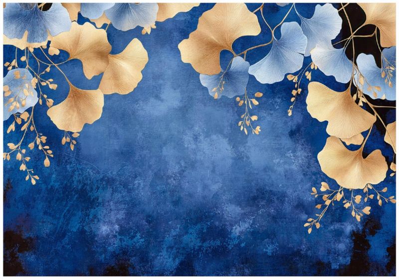 Fototapeta WALLARENA Do Sypialni Salonu Na Flizelinie Liście Abstrakcja Wiszące Niebieski 254x184 cm 16436V4 1 szt.