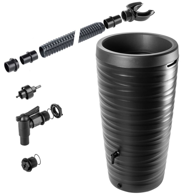 Zbiornik Na Deszczówkę KADAX 240L Wodę Beczka Z Kranem Doniczką 2W1 1 szt.