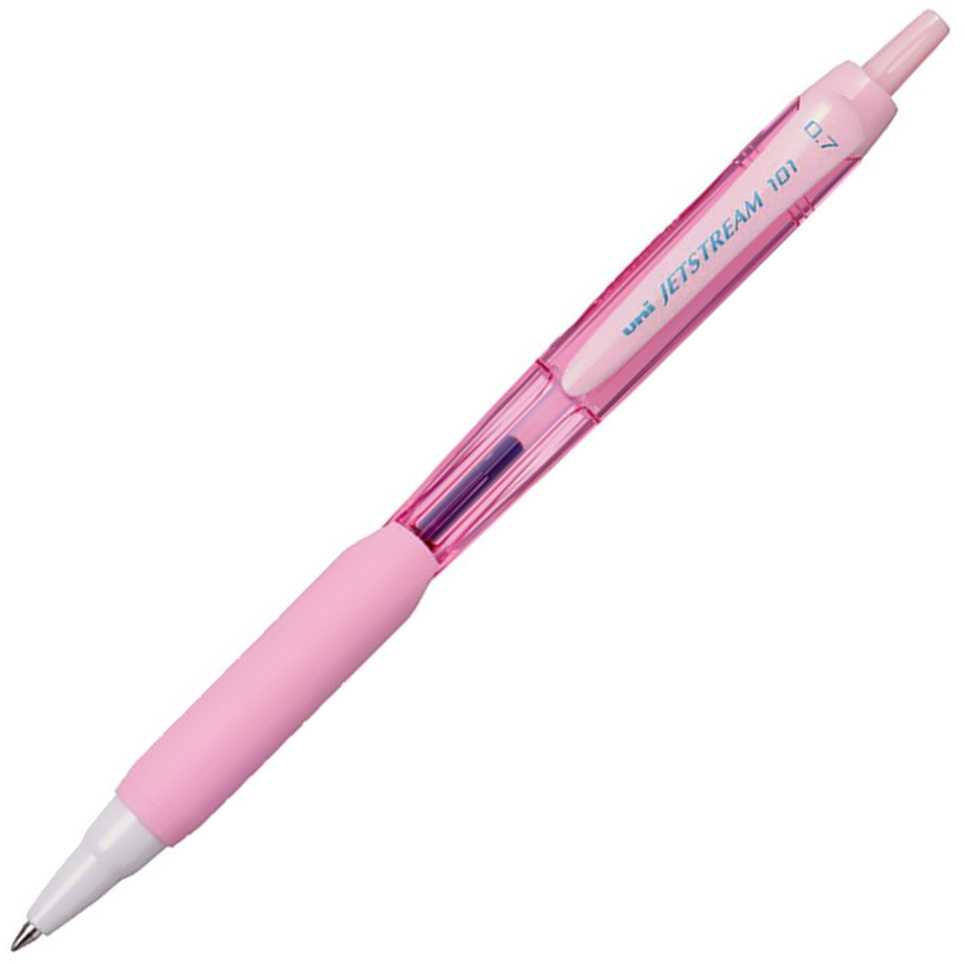 Długopis automatyczny Uni SXN-101FL Jetstream Light Pink, 0.7mm, różowa obudowa, niebieski tusz