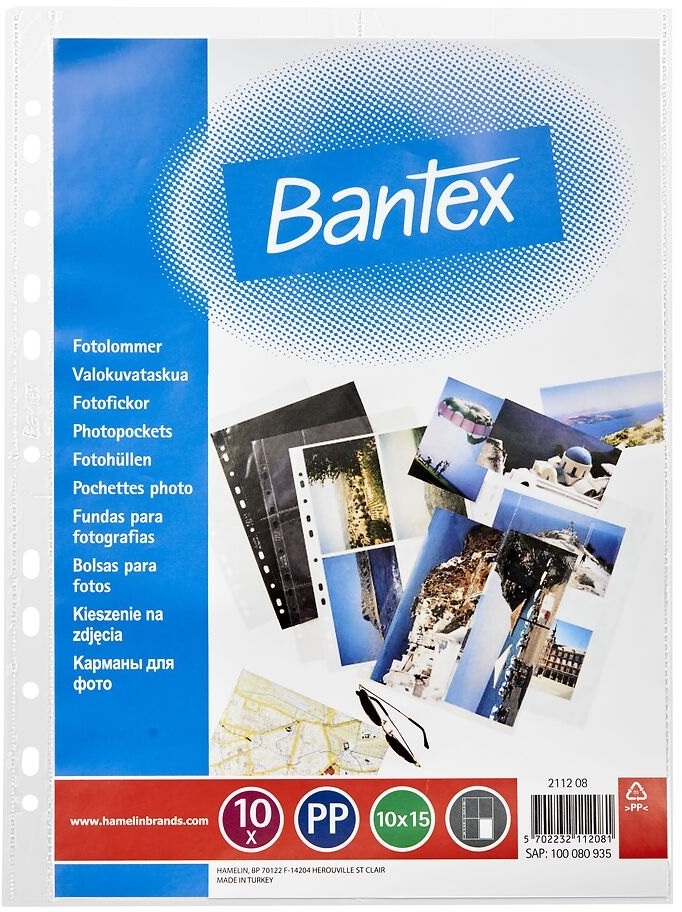 Koszulki krystaliczne Bantex, na 8 zdjęć 10x15cm, 10 sztuk, transparentny