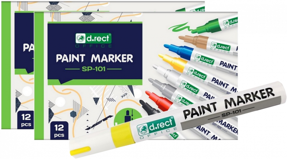 24x Marker olejowy D.Rect SP-101, okrągła, 2-4.5mm, żółty