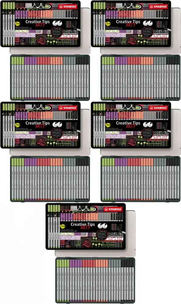 5x Zestaw Stabilo Creative Tips Arty 89/30-6-2-20, 30 sztuk, w etui, mix kolorów pastelowych