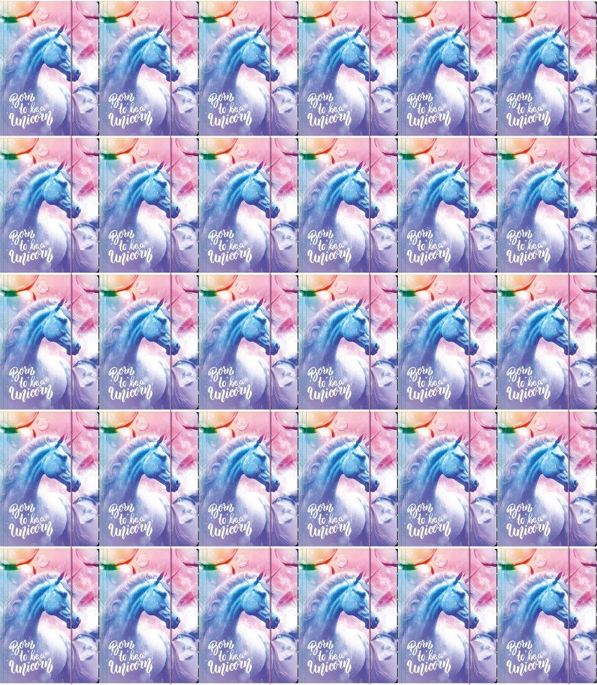 80x Teczka z gumką Derform Jednorożec 15, A4, 3mm, fioletowy