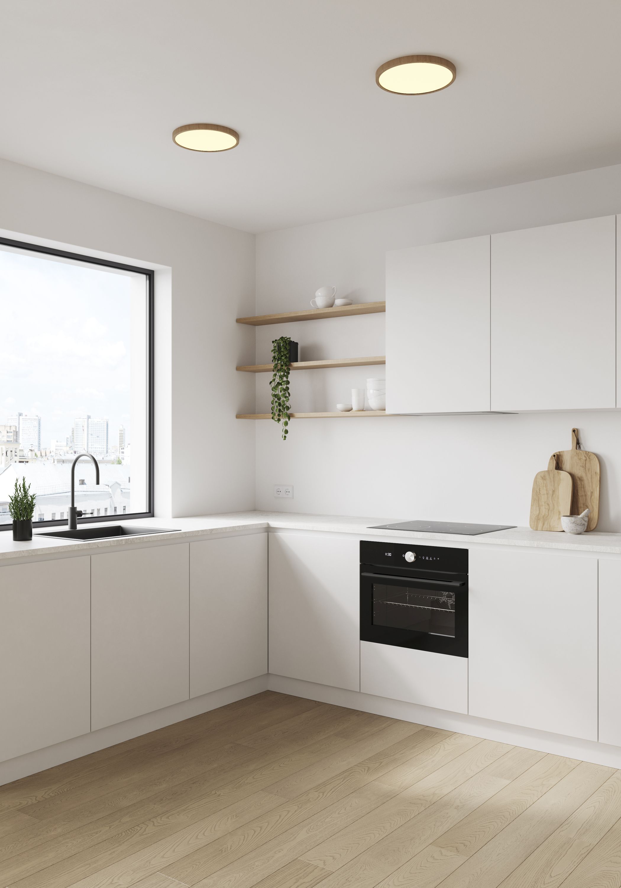 Nordlux Oja plafon 1x18W LED biały/drewno 47276004